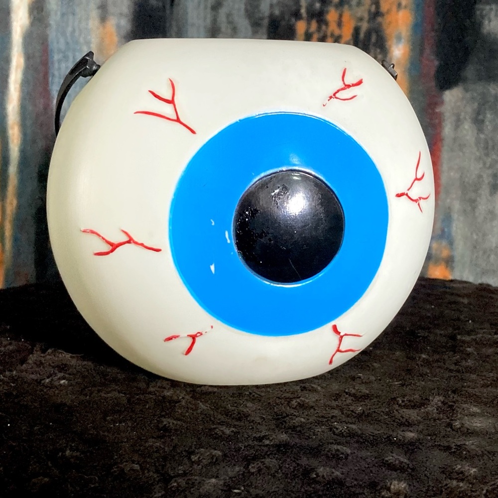 RARE Vintage Halloween Eye Eyeball Blow Mold Candy Pail Creepy Cute Decor - Picture 9 of 12
